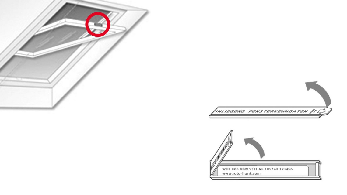 Graphique pour trouver la plaque signalétique des fenêtres de toit Designo R4